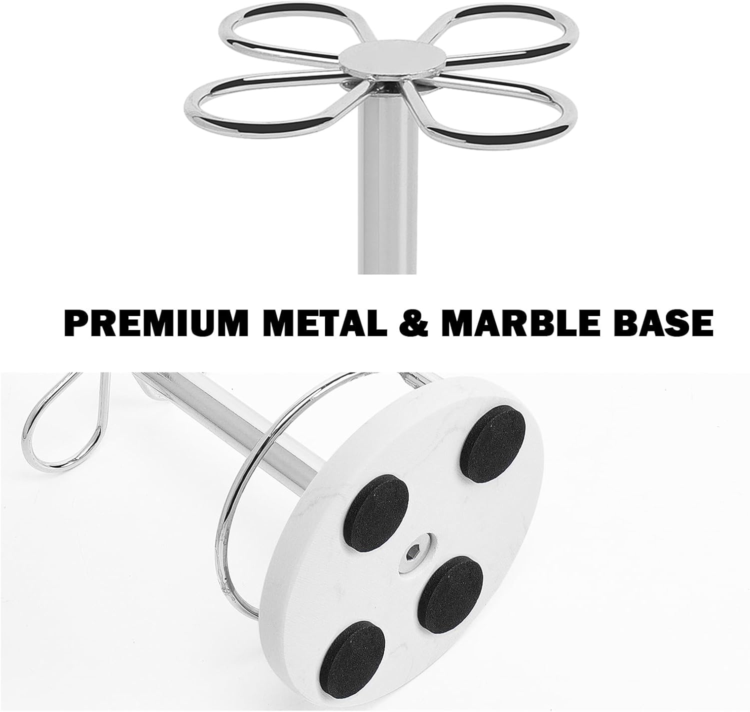 HarJue Chrome Toothbrush Holder with Marble Base