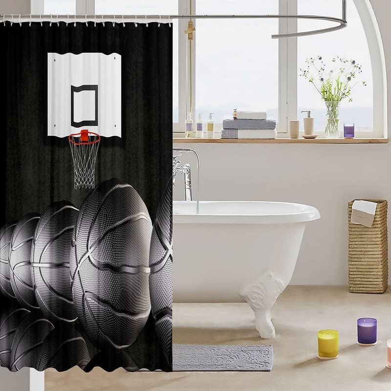 Erosebridal Boys Basketball Shower Curtain Set