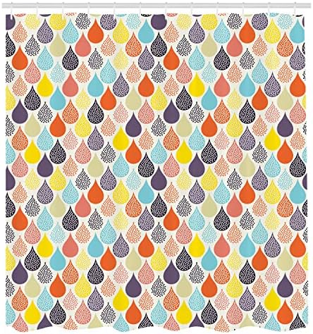 Ambesonne Geometric Shower Curtain with Hooks - Pale Blue