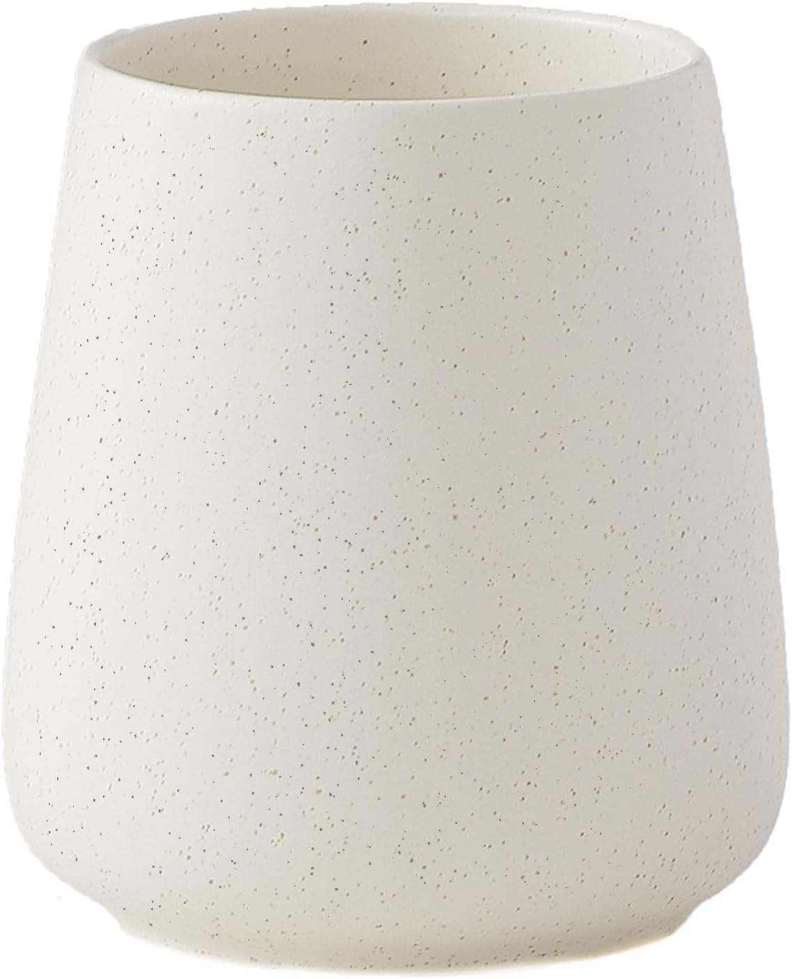 Beige Ceramic Toothbrush Holder with Storage