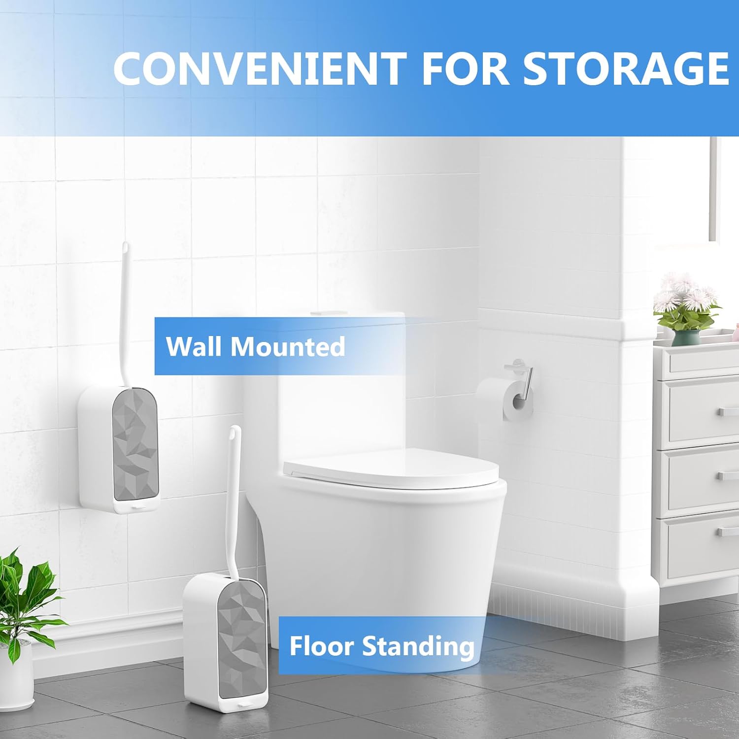 Cinola Toilet Brush and Wall Holder Set