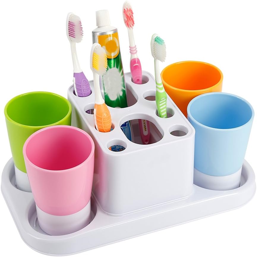 Eslite Toothbrush Holder and Large Organizer Stand for Bathroom