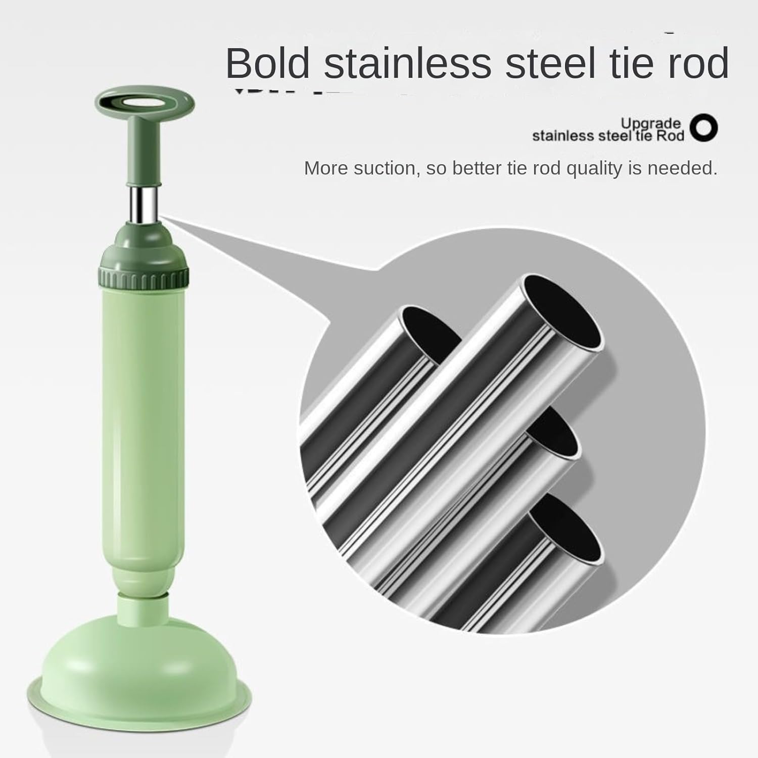 Heavy-Duty Toilet Plunger with Vacuum Suction