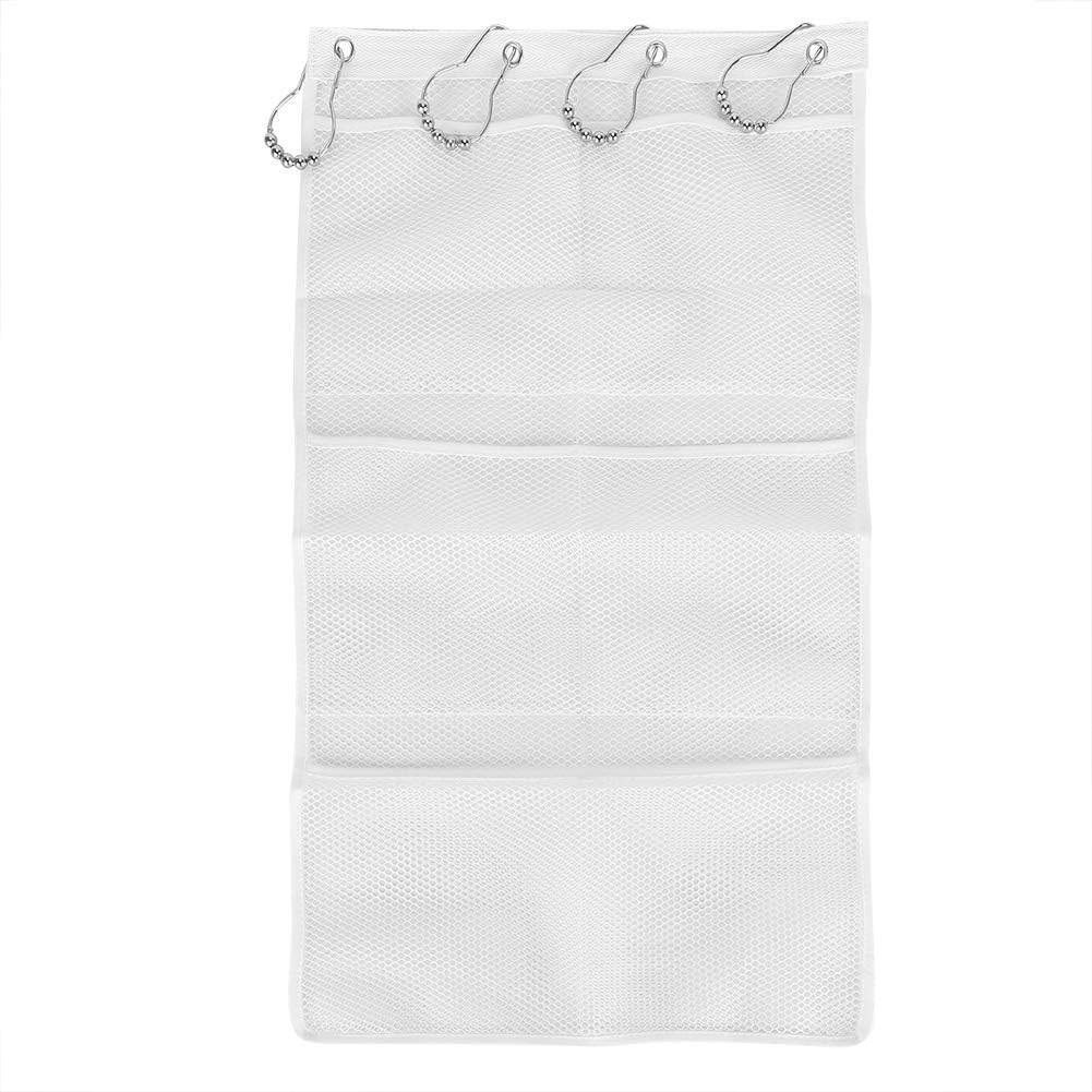Jwthee Mesh Shower Caddy with 6 Pockets and Metal Hooks