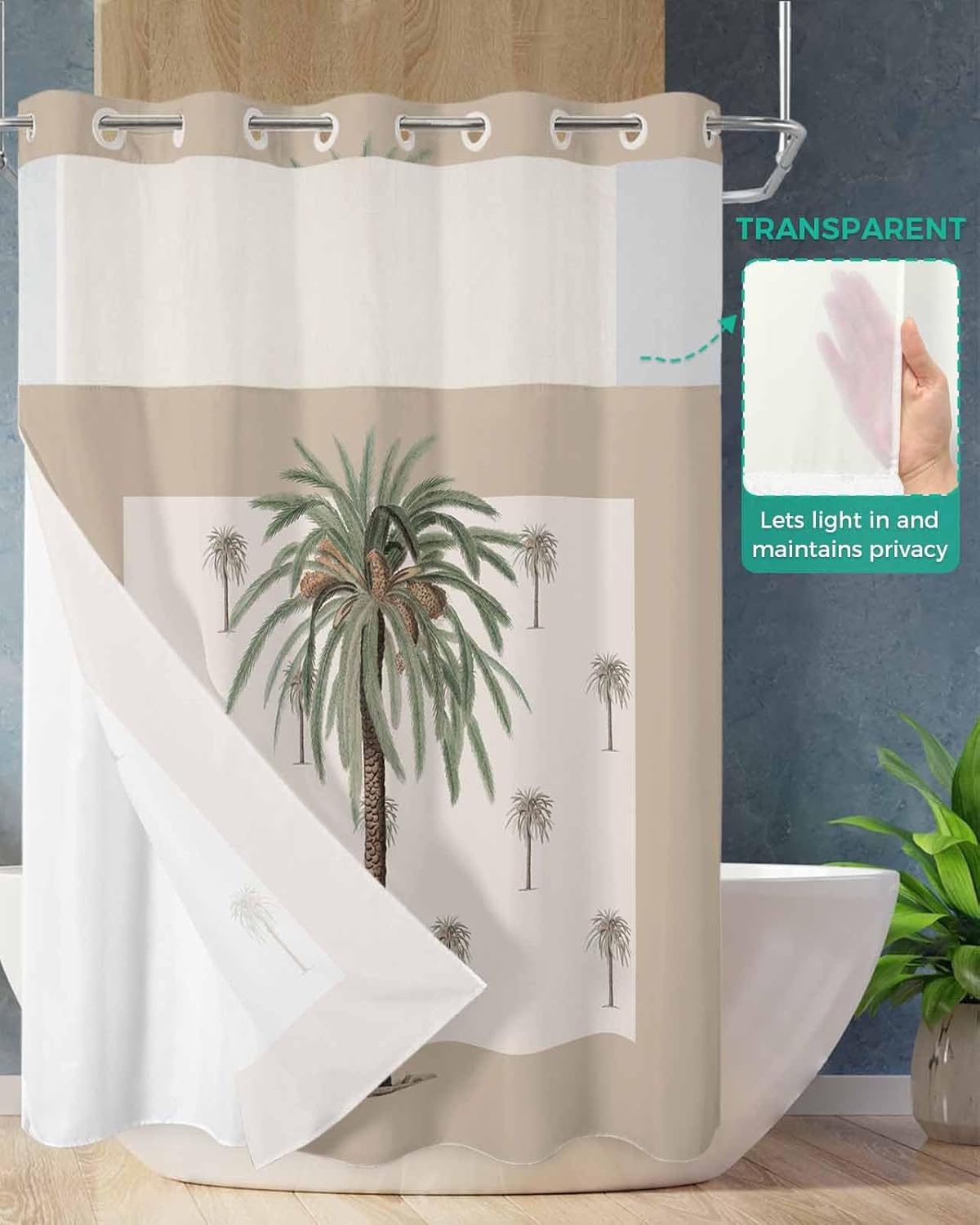 Prime Leader No Hook Geometric Shower Curtain Set 72x72 1