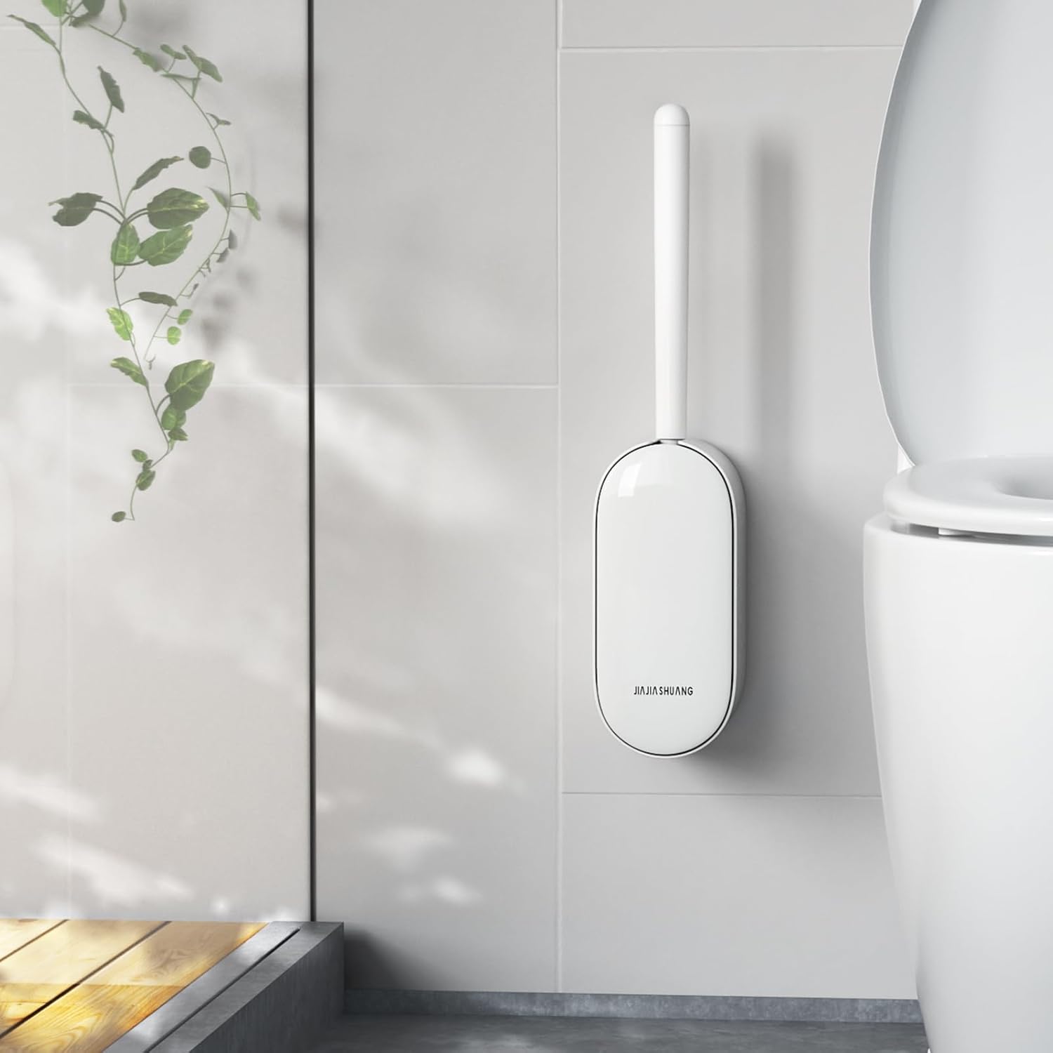 OSCIOSS Toilet Brush and Holder Set White