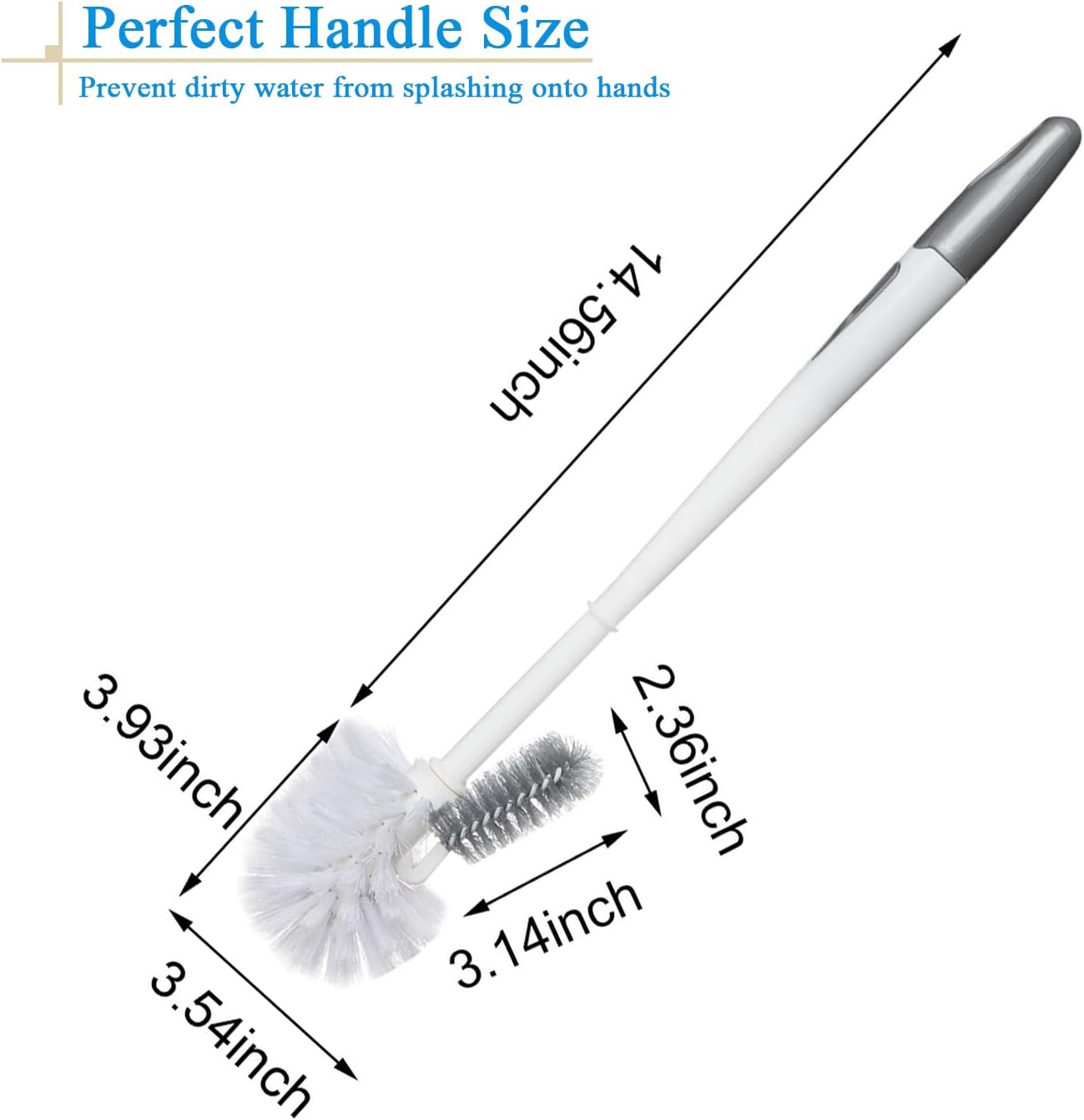 2 Pack Toilet Bowl Brush Without Holder for Deep Cleaning