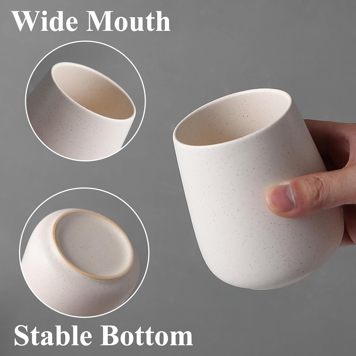Eyrozia Beige Ceramic Toothbrush Holder Set 2Pcs