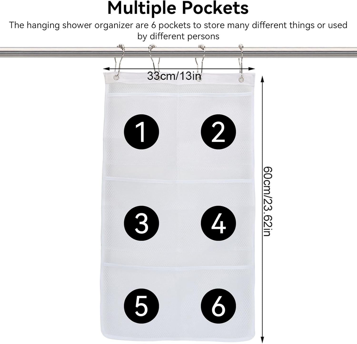 Gsycle 2PCS Mesh Shower Caddy Hanging Organizer