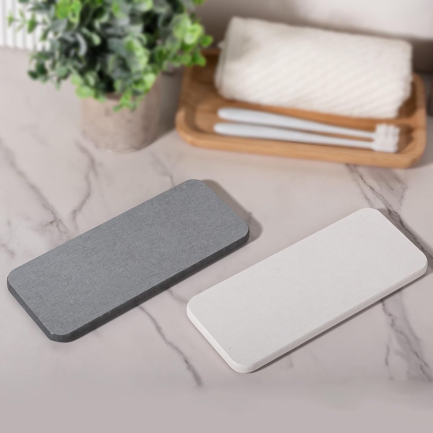 Heagoale Water Absorbing Stone Tray - Light Grey 1