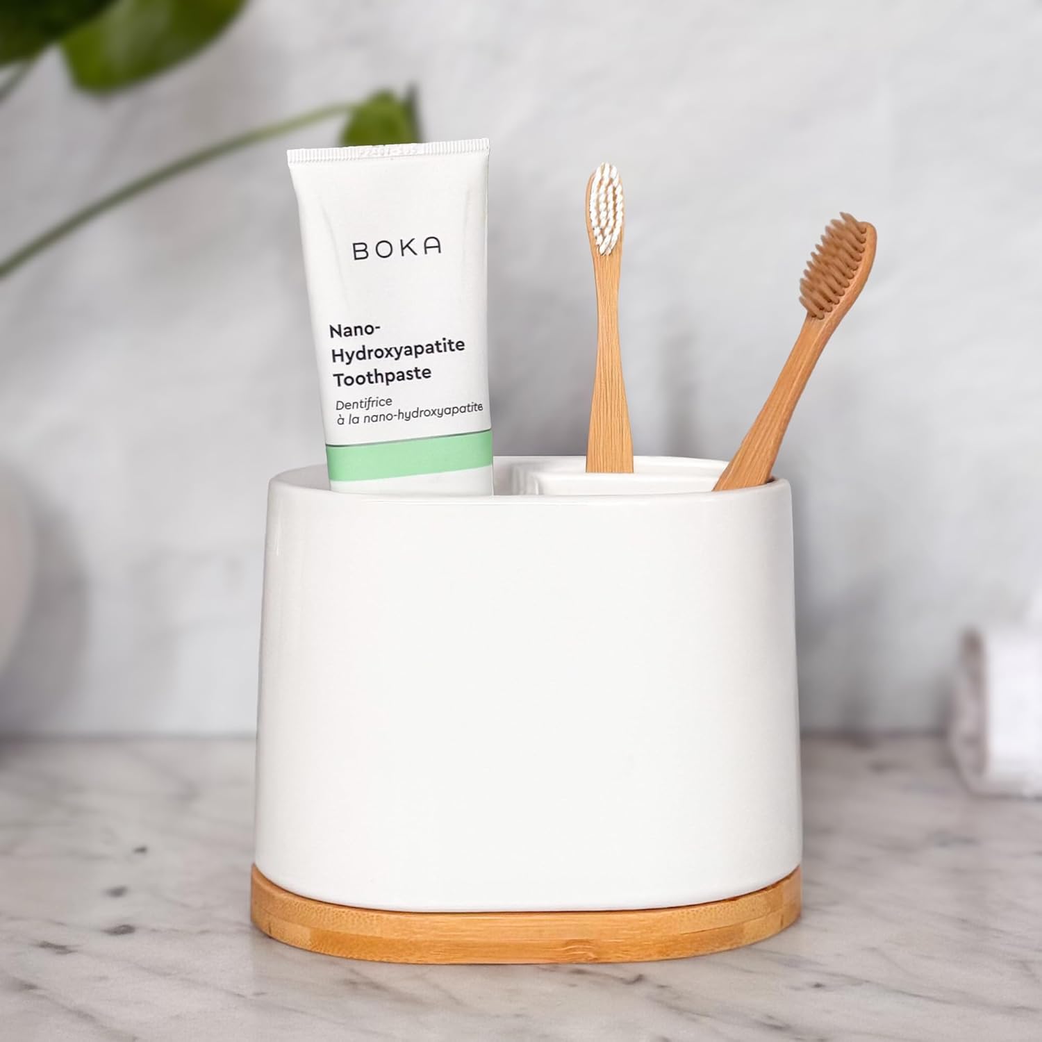 Daily Ritmo Large Toothbrush Holder with Bamboo Base