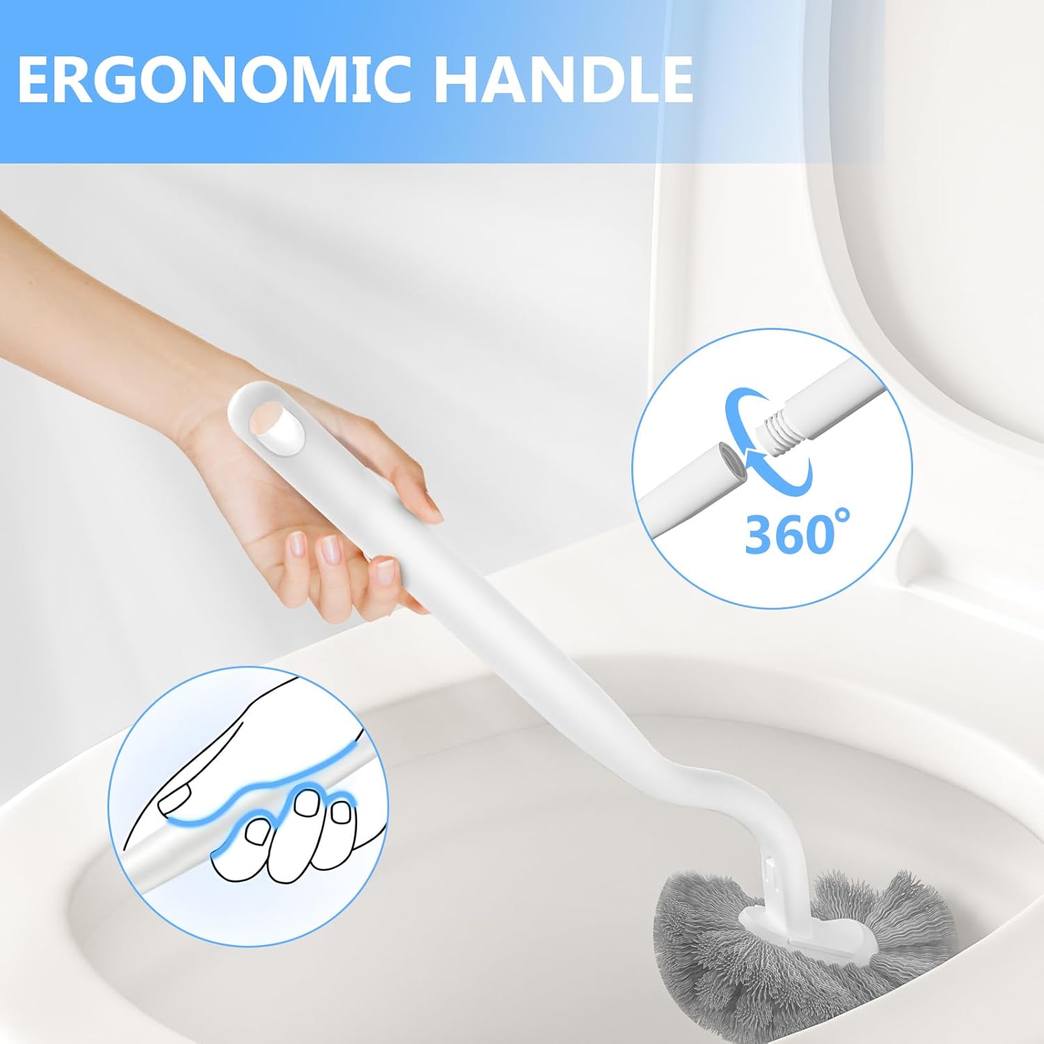 Cinola Toilet Brush and Wall Holder Set