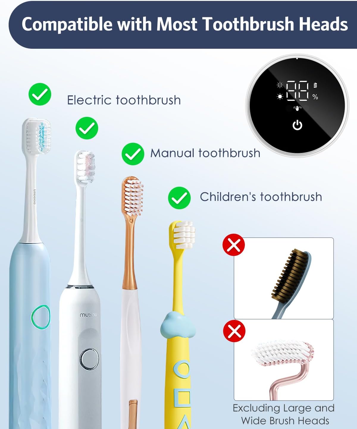 UV Toothbrush Cleaner Holder with Auto Sensor
