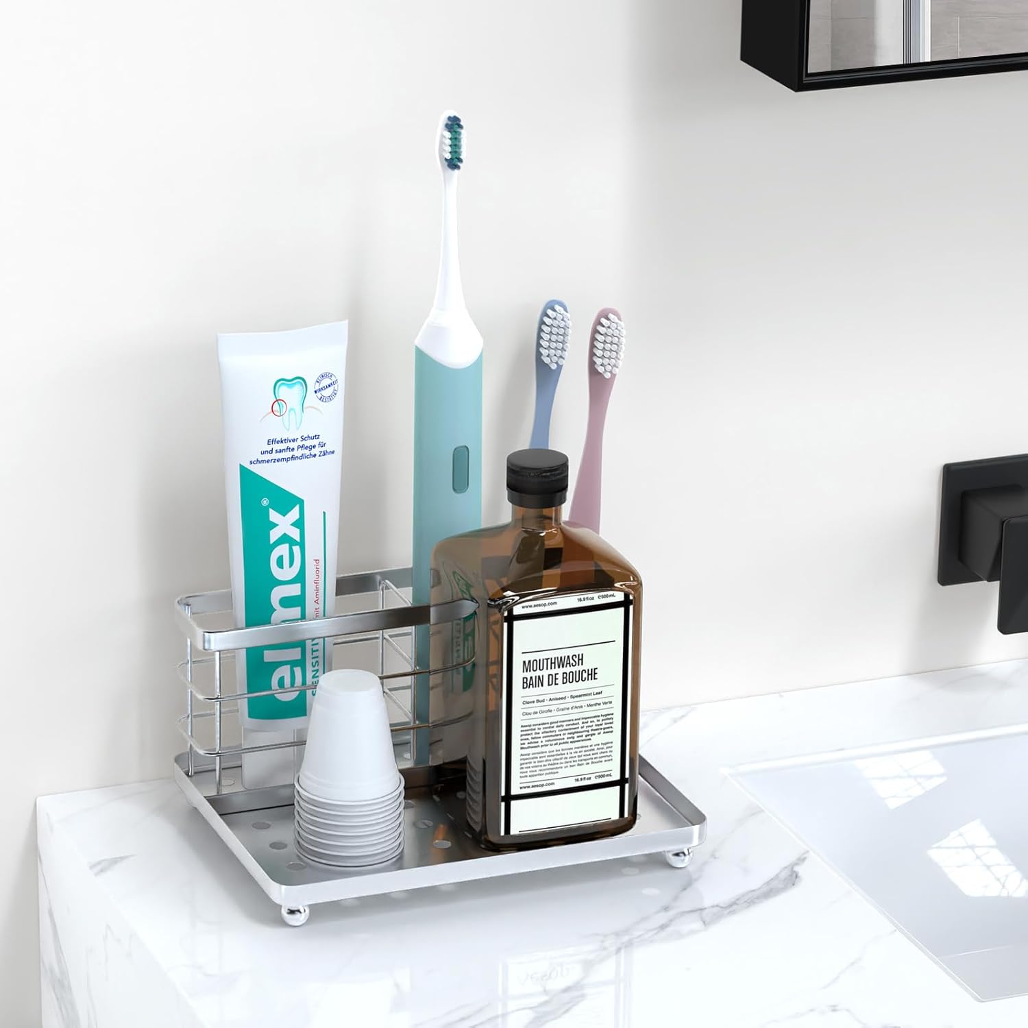 Luxspire Toothbrush Holders for Bathroom 3-Slot Silver
