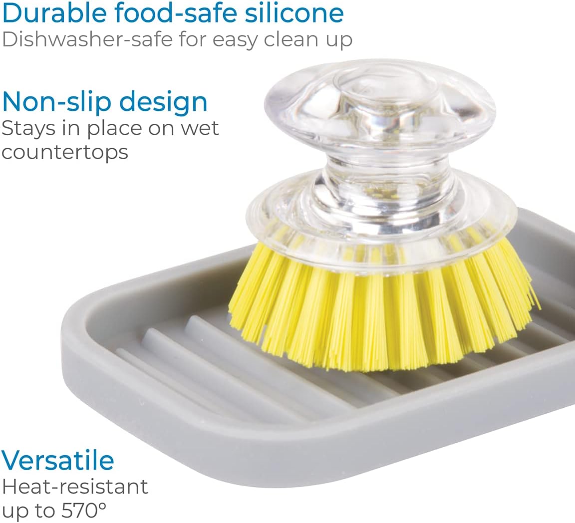 InterDesign iDesign Silicone Soap Dish Gray 5x35x5 Rectangular