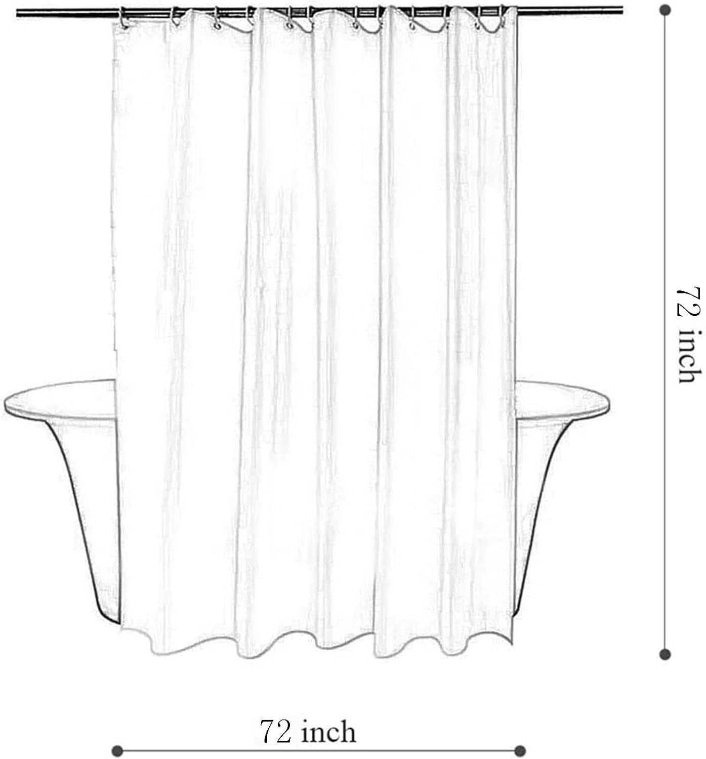 Tititex Grey Leaves Faux Linen Shower Curtain Set 72x72 with Hooks 1