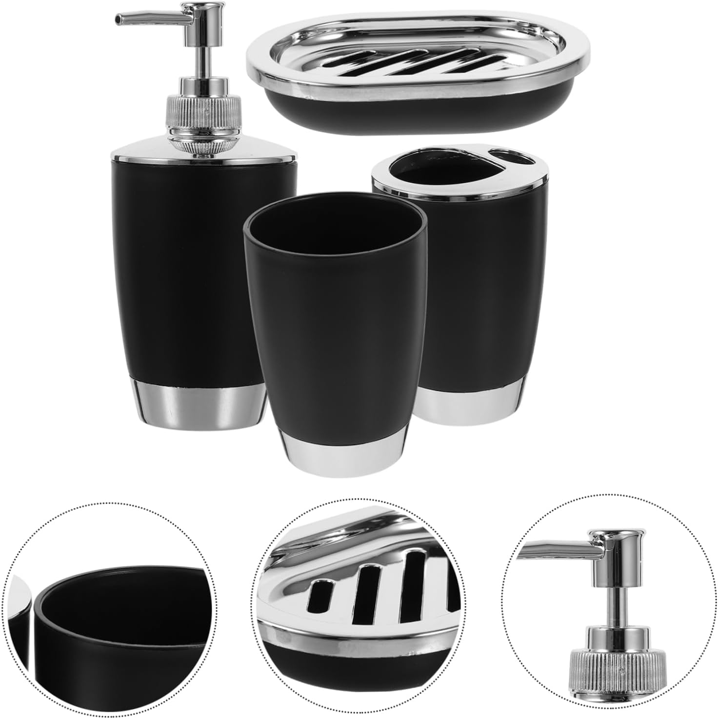 COOLHIYA 4-Piece Toothbrush Cup Holder Set Bathroom Accessories