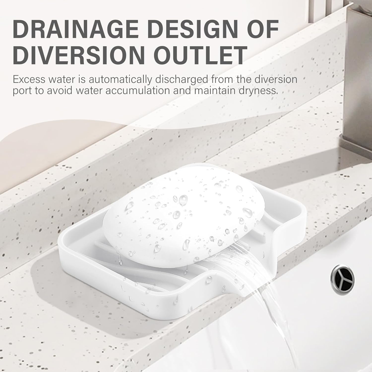 SAISN Silicone Soap Dish 2 Pack with Drain