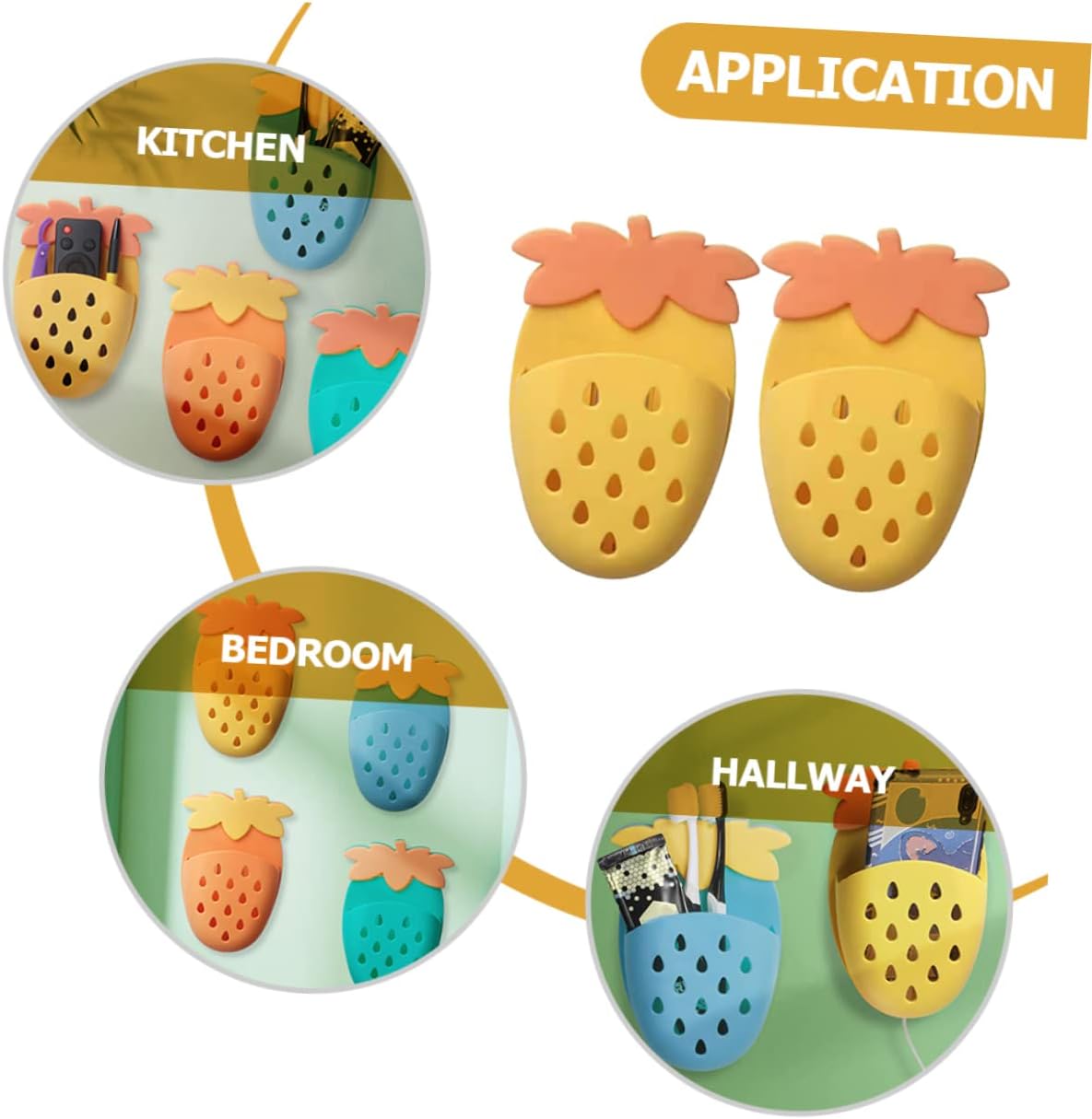 Happyyami 2Pcs Wall Shower Holder Organizer