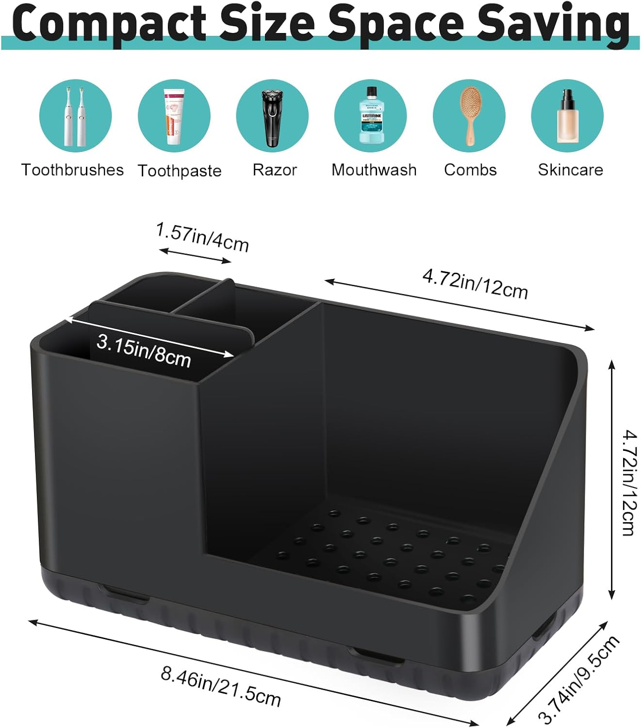 PARKMANI Toothbrush Holder with Drainage and Storage