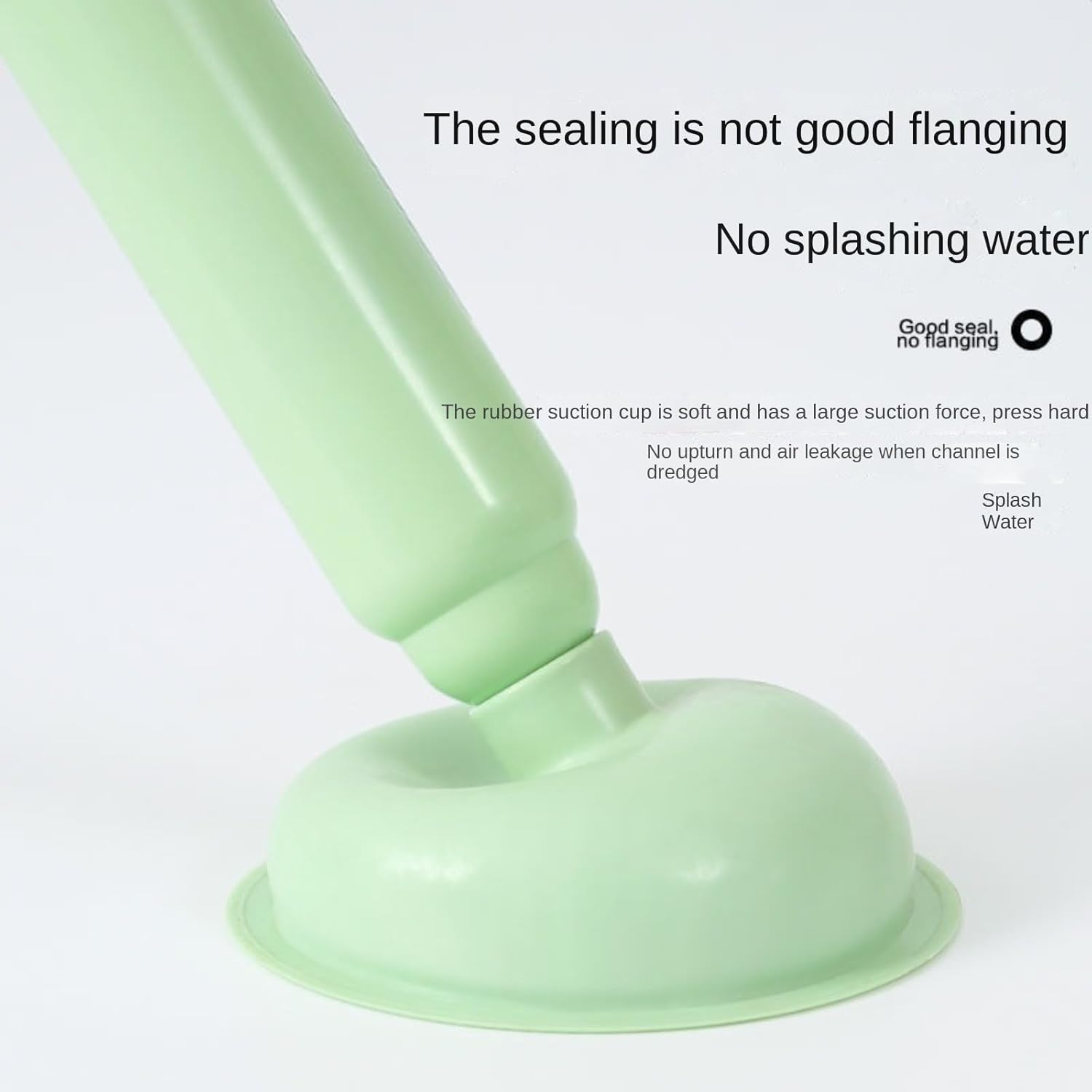 Heavy-Duty Toilet Plunger with Vacuum Suction