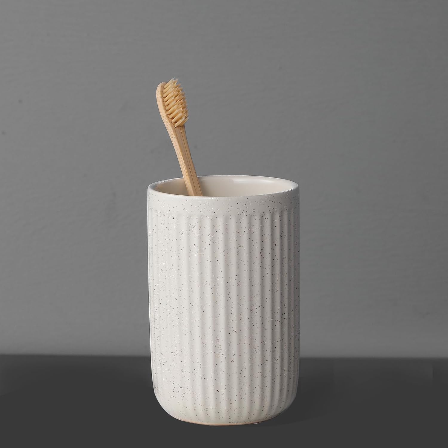 Sturdy Ceramic Toothbrush Holder - 1Pcs Reusable Bathroom Cup