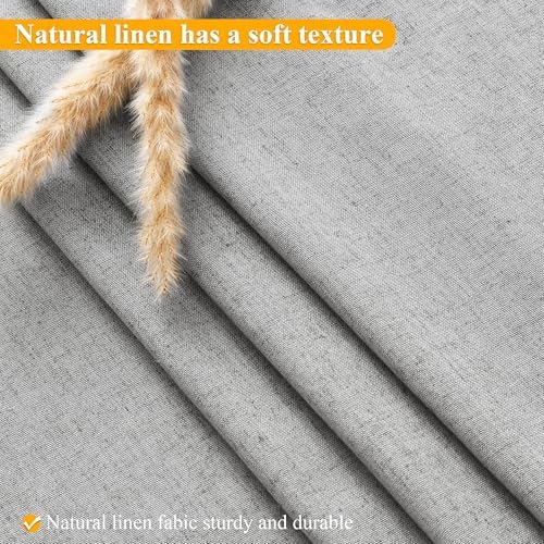 No Hooks Linen Shower Curtain Set Light Grey