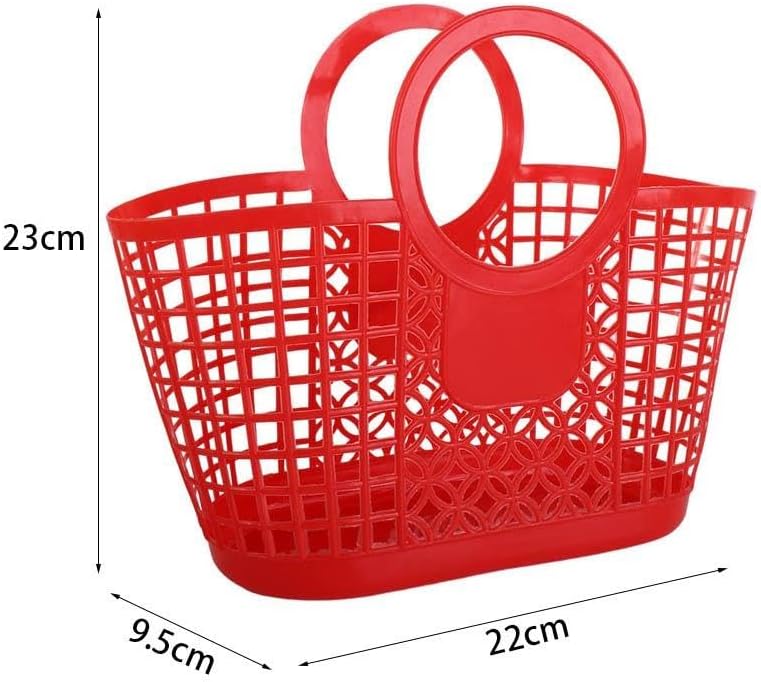 1PCS Durable Hollow Storage Basket for Kitchen and Shower Yellow