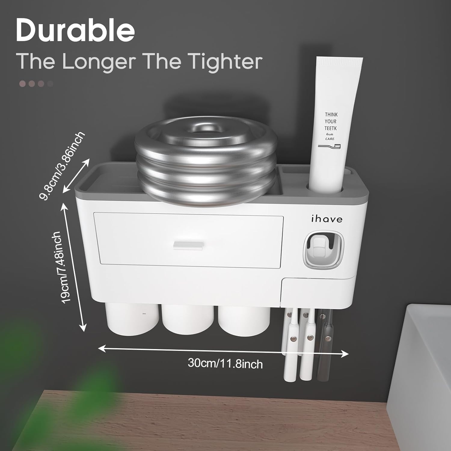 iHave Wall Mounted Toothbrush Holder with Dispenser 1