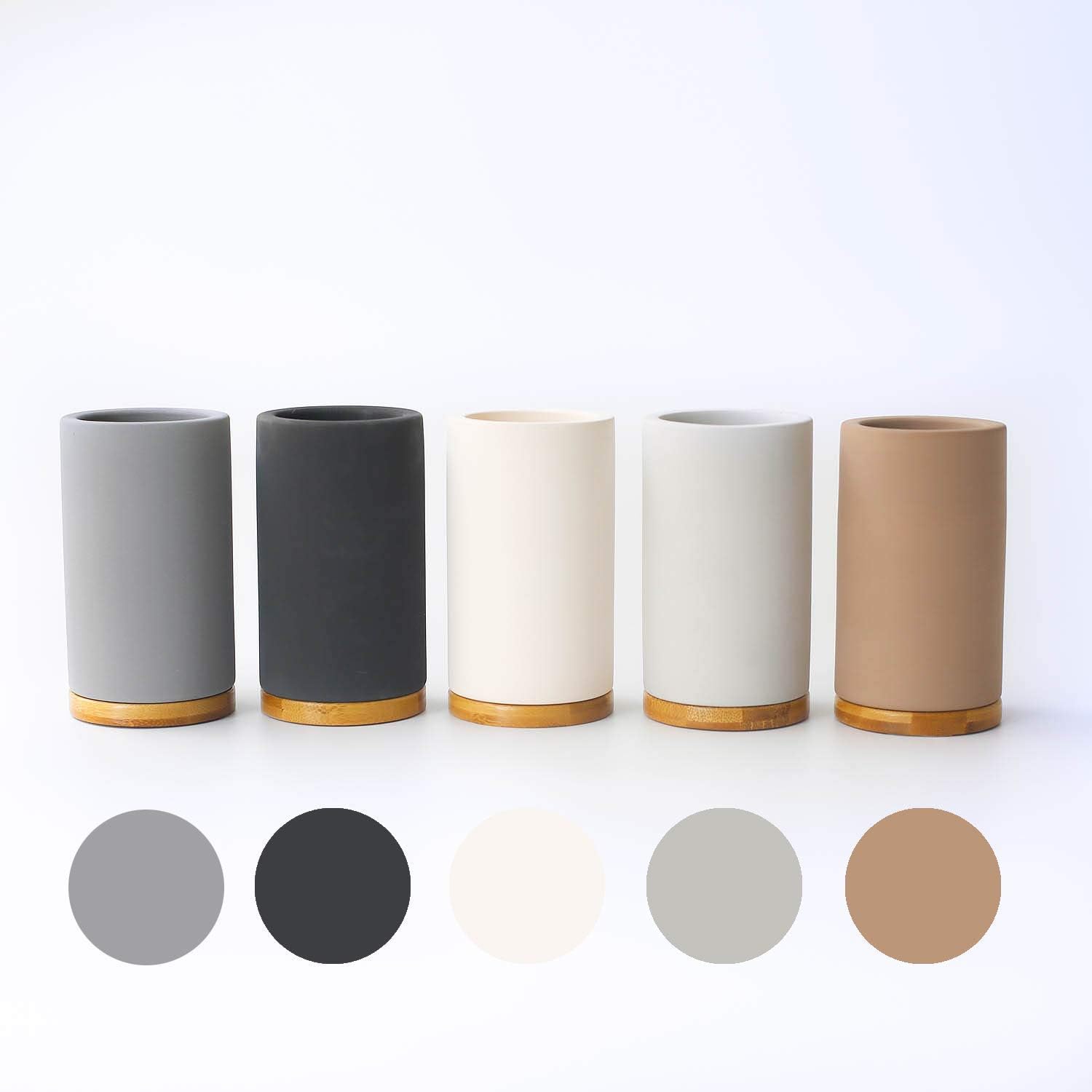 Matani Bamboo Diatomite Toothbrush Holder - Light Grey