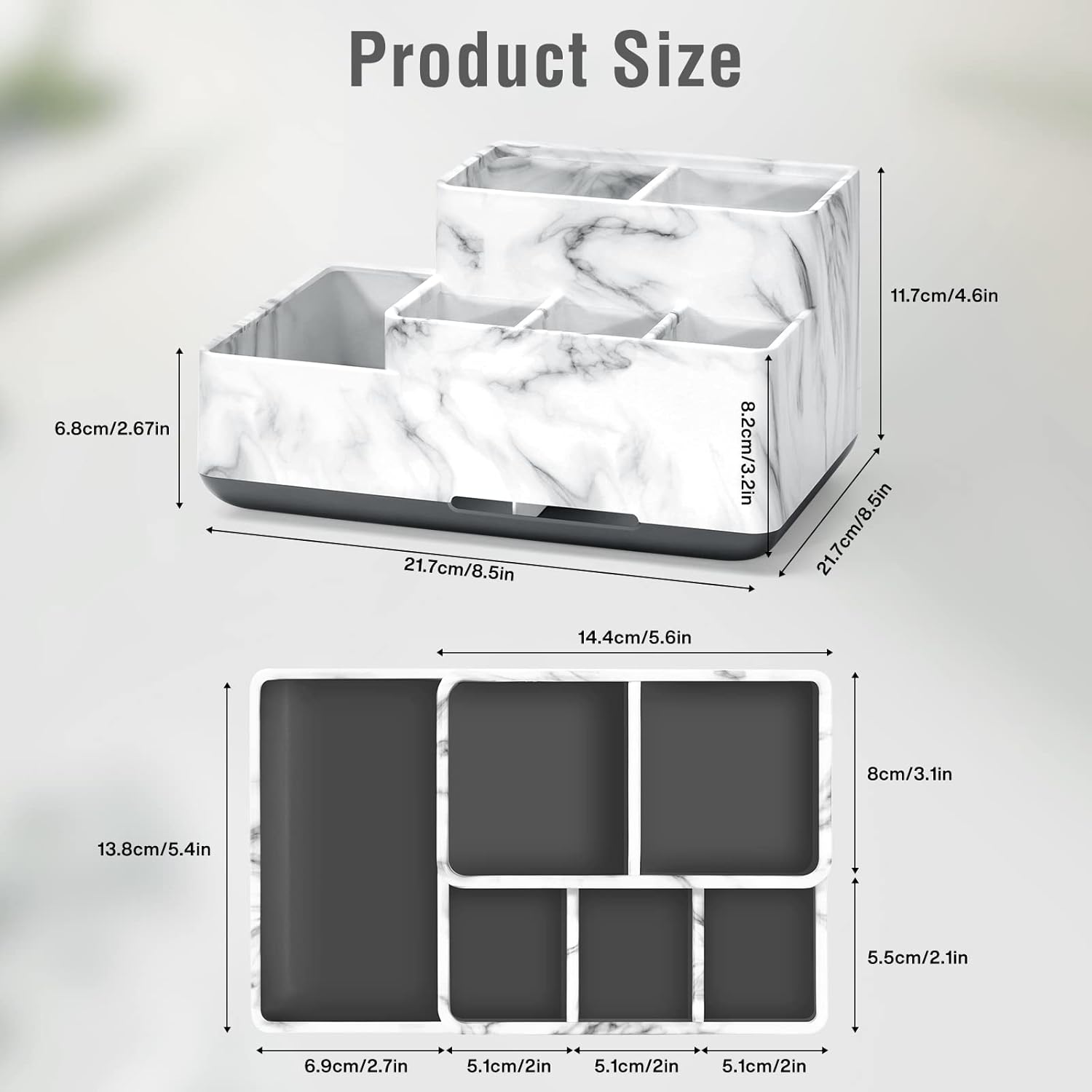 7CDXD Multi-Compartment Toothbrush Holder Organizer