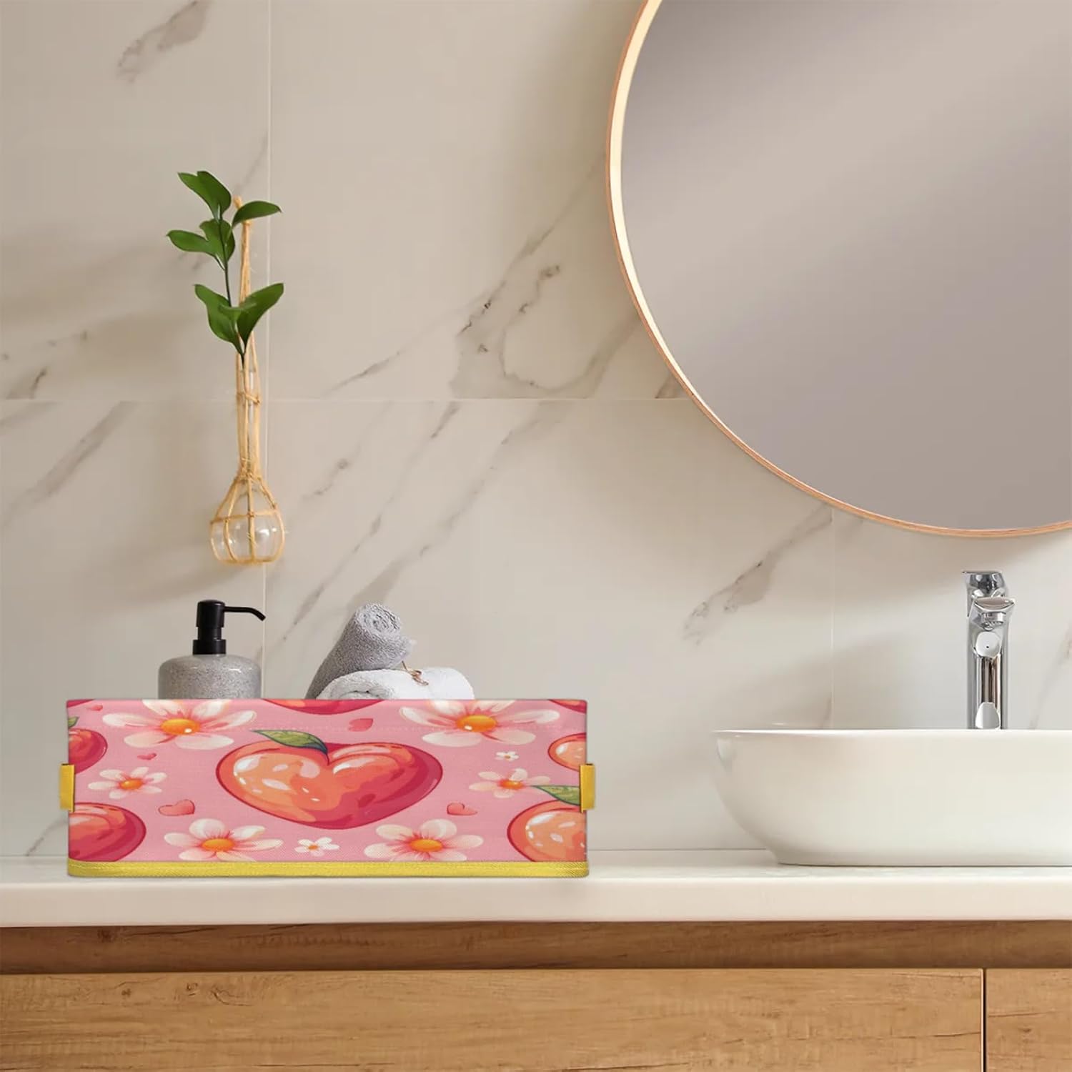 Snatocys Allover Fruits Peachy Toilet Paper Basket