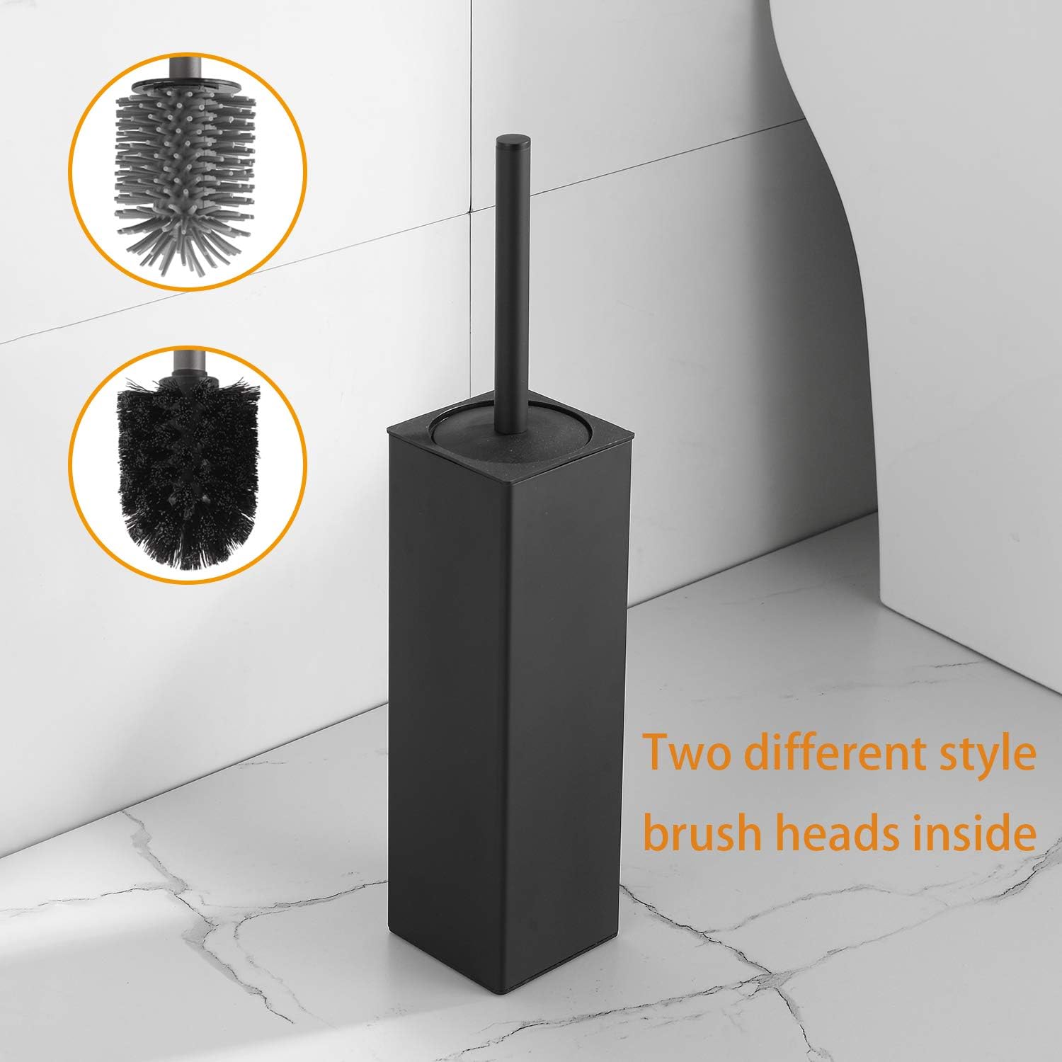 BGL Freestanding Toilet Brush with Holder - Black 1
