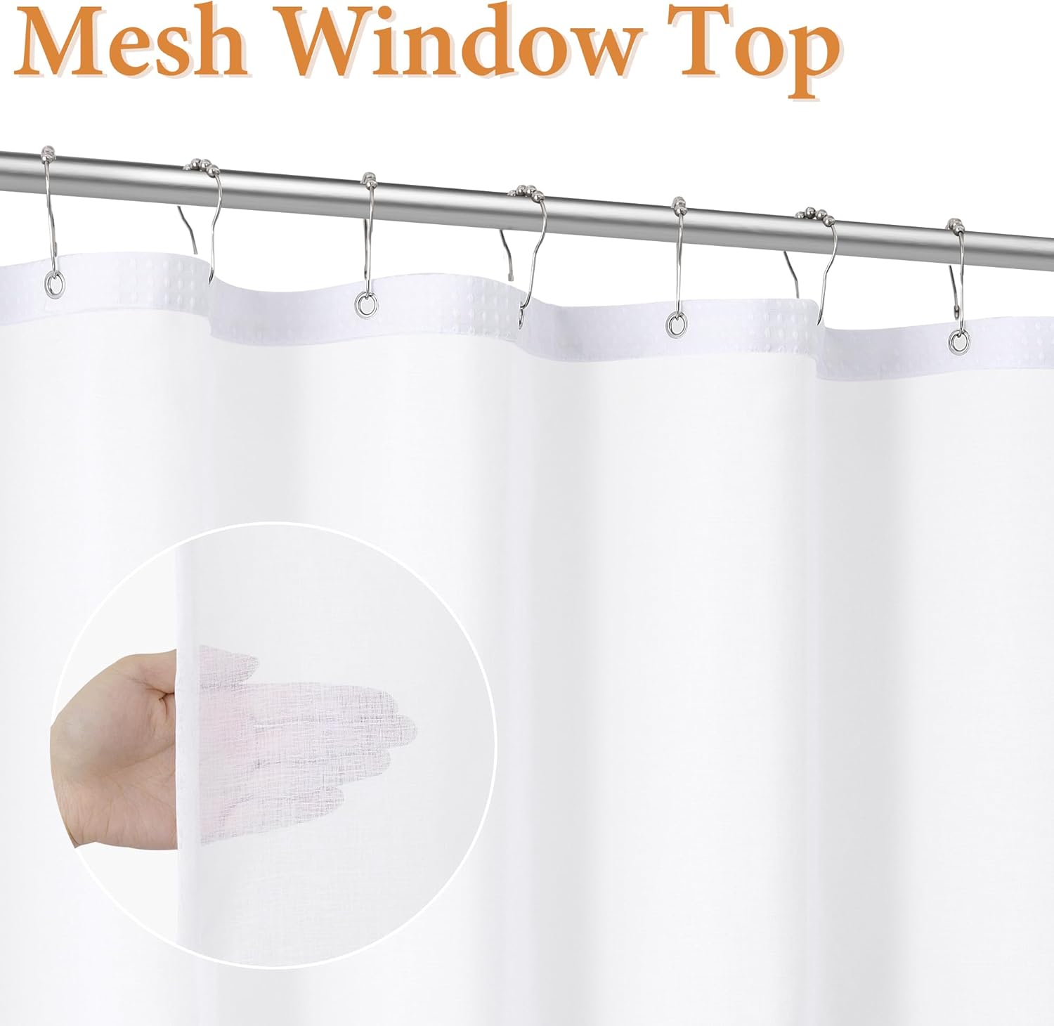 Naturoom White Waffle Shower Curtain Set with Liner