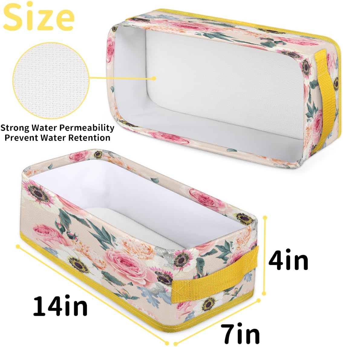 Vomwwlix Flower Peony Toilet Paper Basket Decor