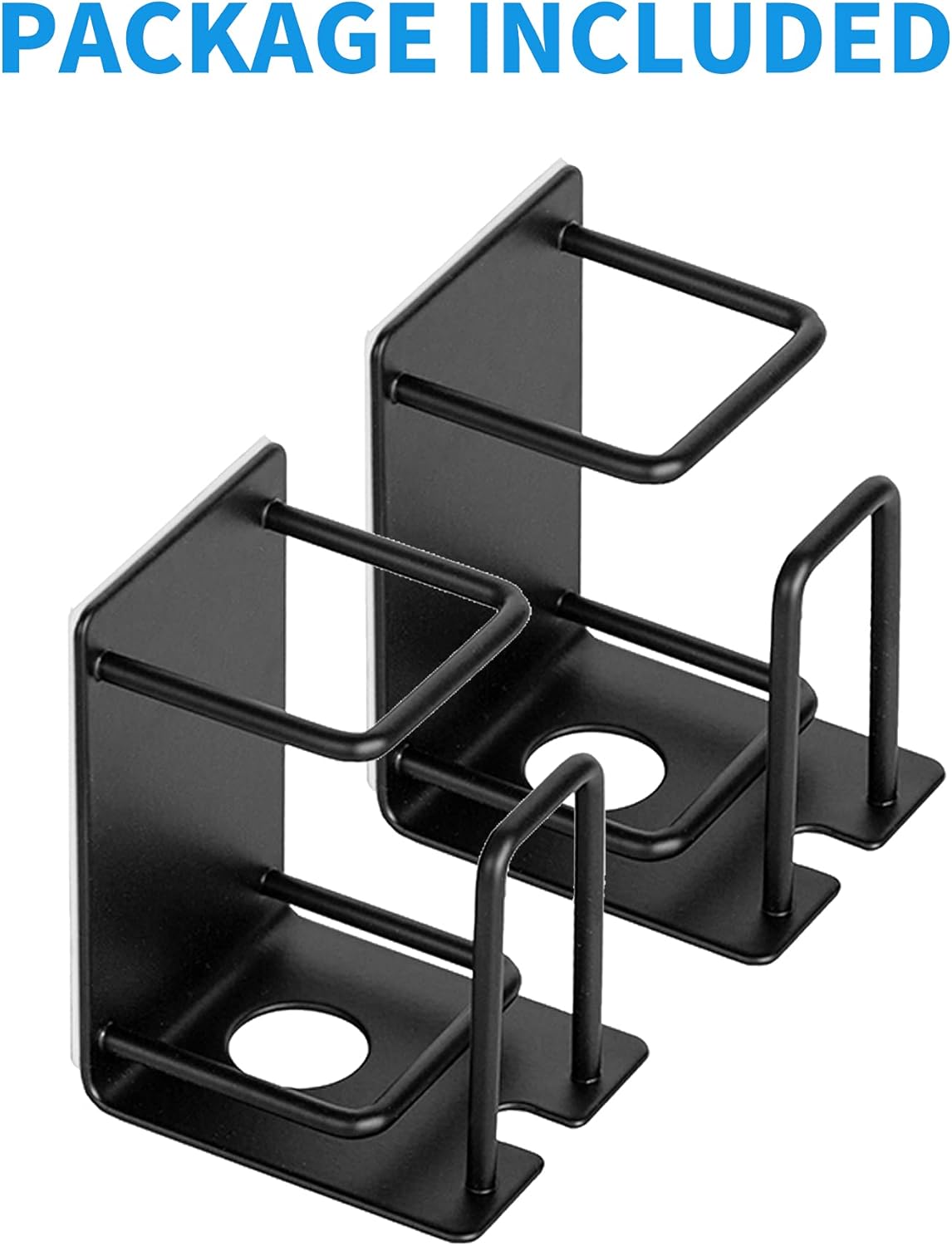 HANZE 3 in 1 Wall Mounted Toothbrush Holder 2 Pack Black