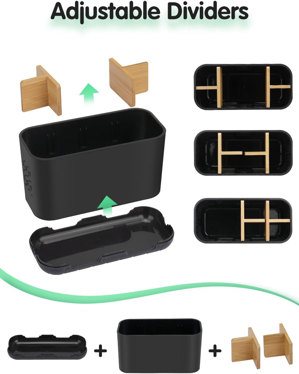 GFWARE Matte Black Toothbrush Holder Set with Drainage and Ventilation