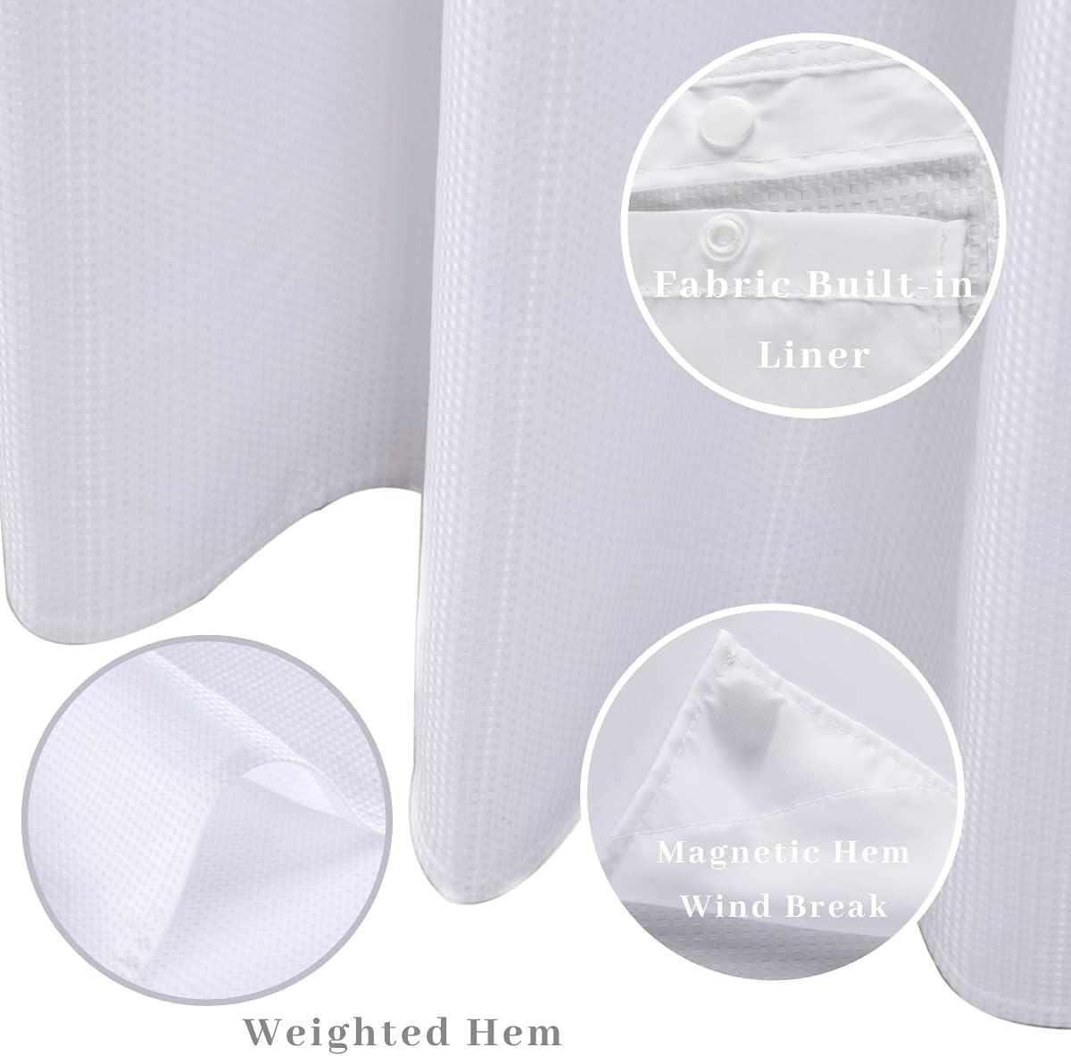Ecoehoe 36x72 Hook-Free Shower Curtain Set with Polyester Liner and Magnets
