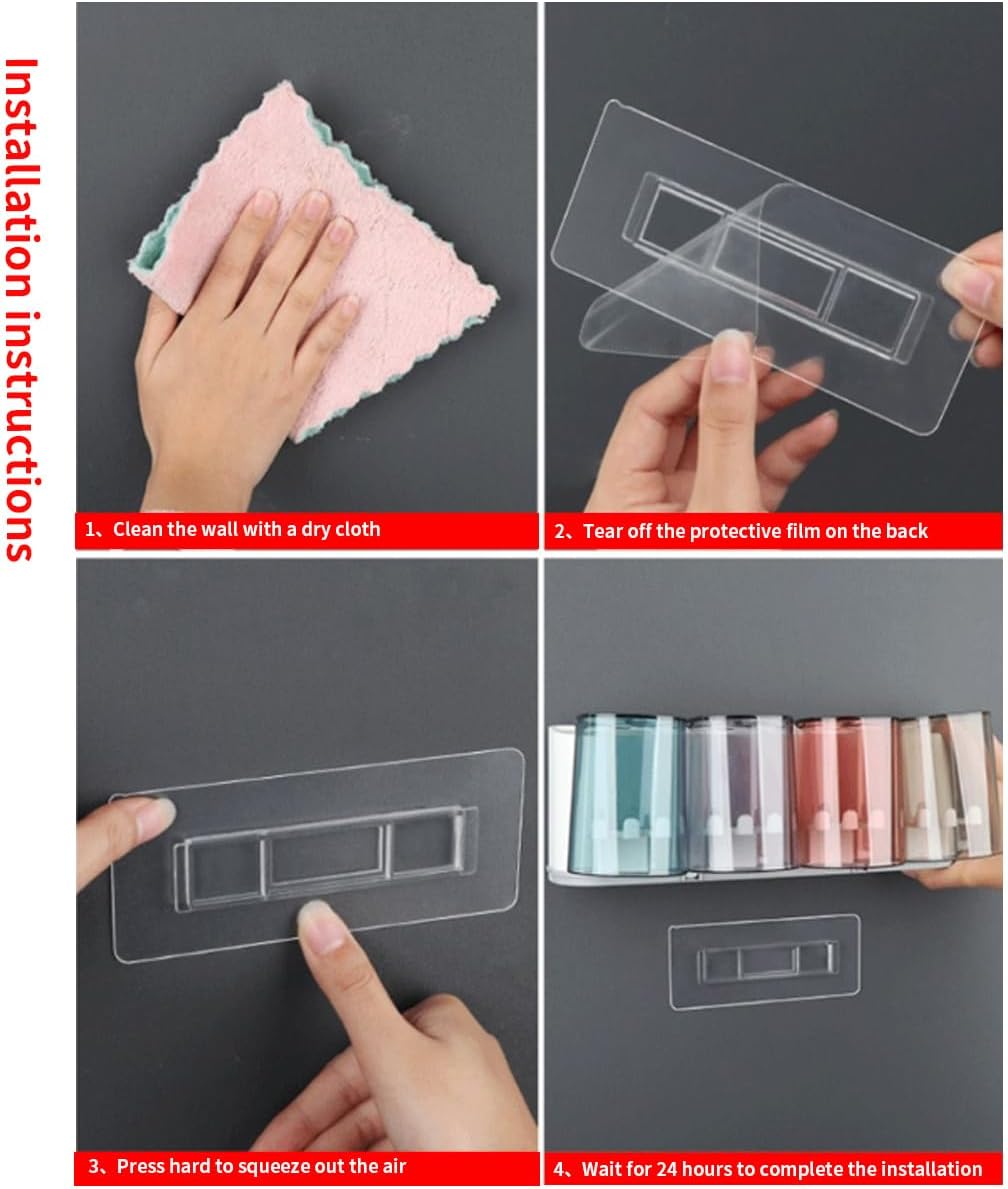 2 PCS Rectangular Shower Caddy with Self-Adhesive Hooks