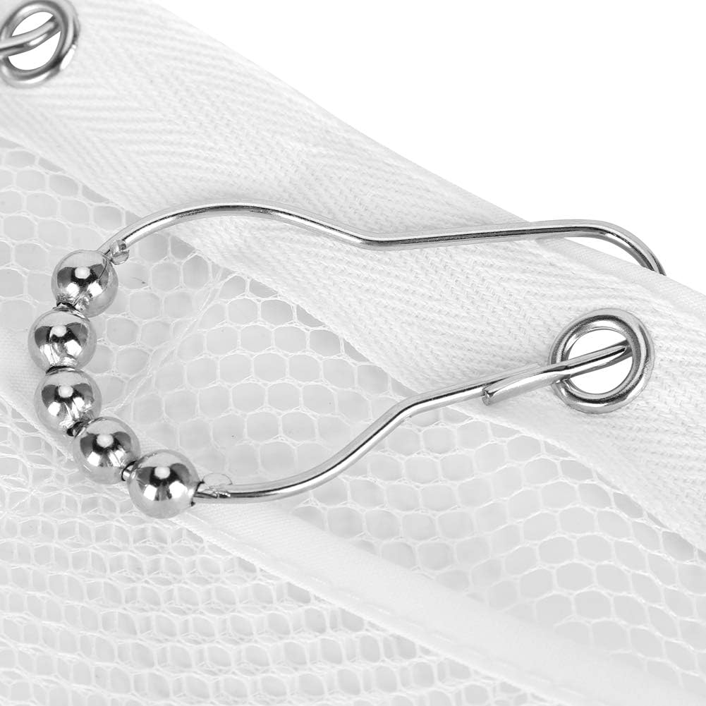 Jwthee Mesh Shower Caddy with 6 Pockets and Metal Hooks