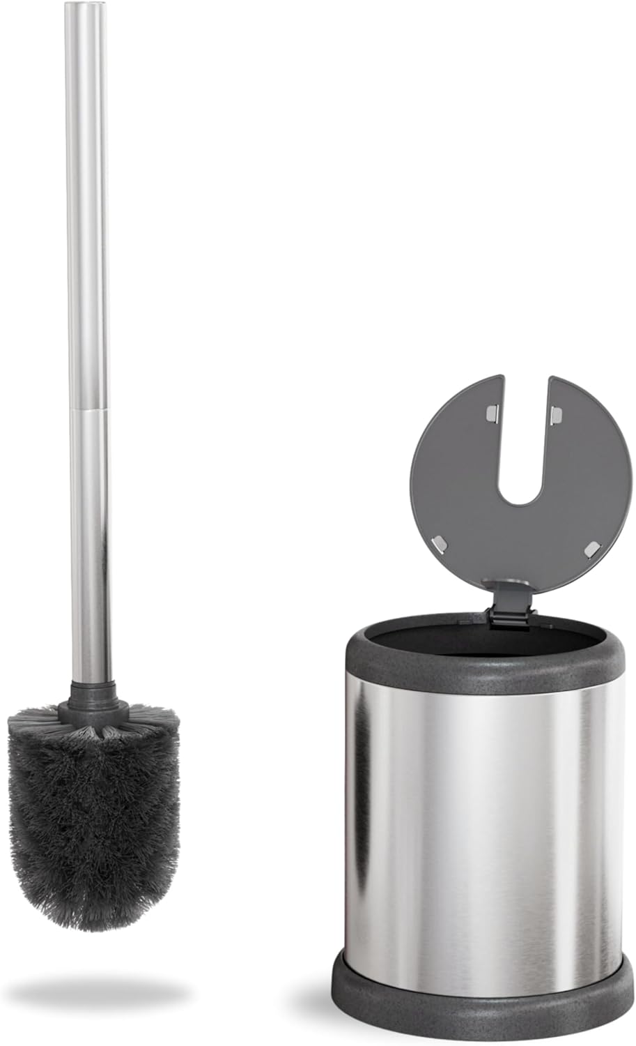 ToiletTree Chrome Toilet Brush with Lid and Holder
