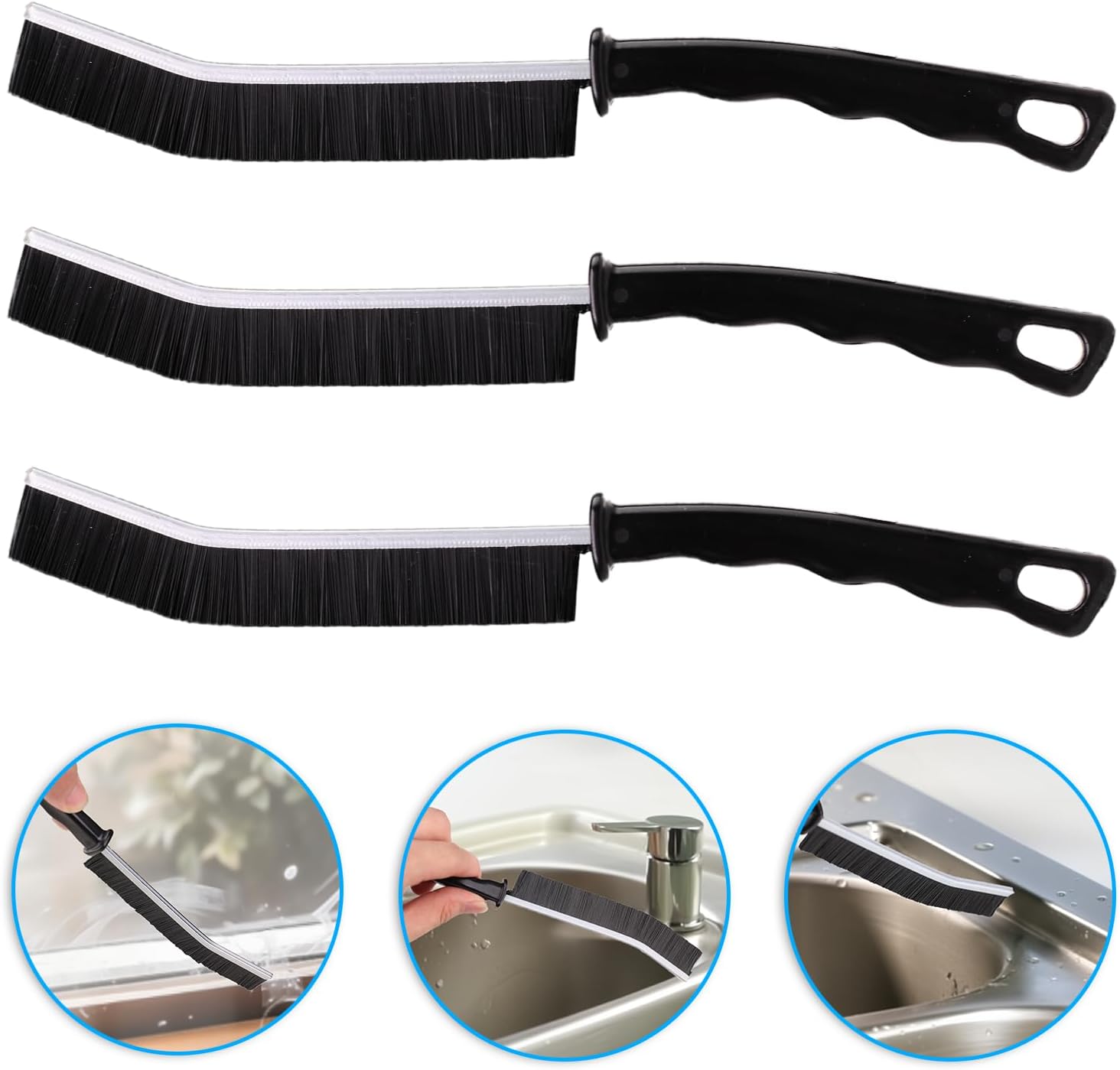 POPGIO 3Pcs Crevice Cleaning Brush Set