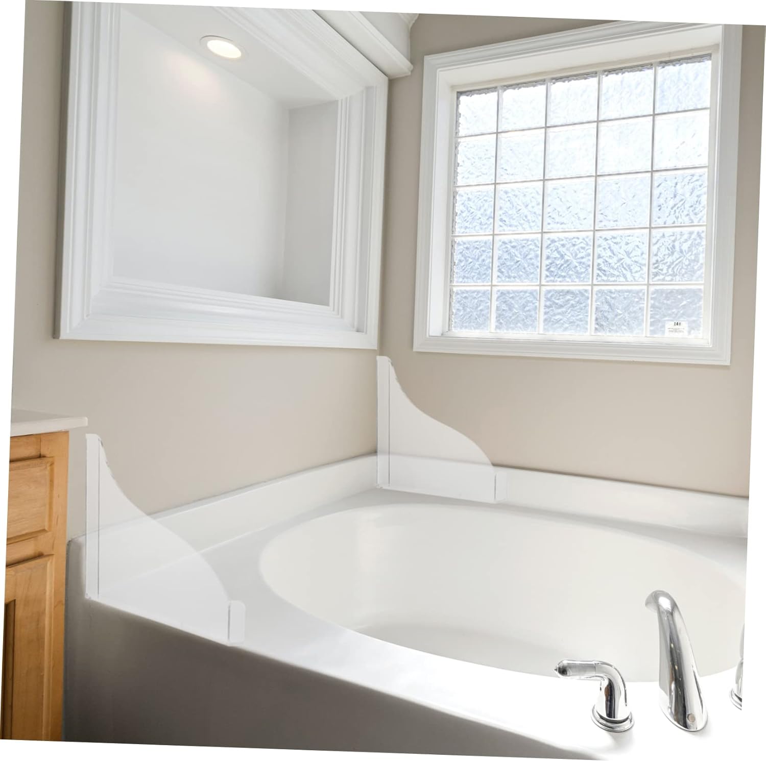 Wakauto Acrylic Bathtub Splash Guards Set Leakproof Easy Install