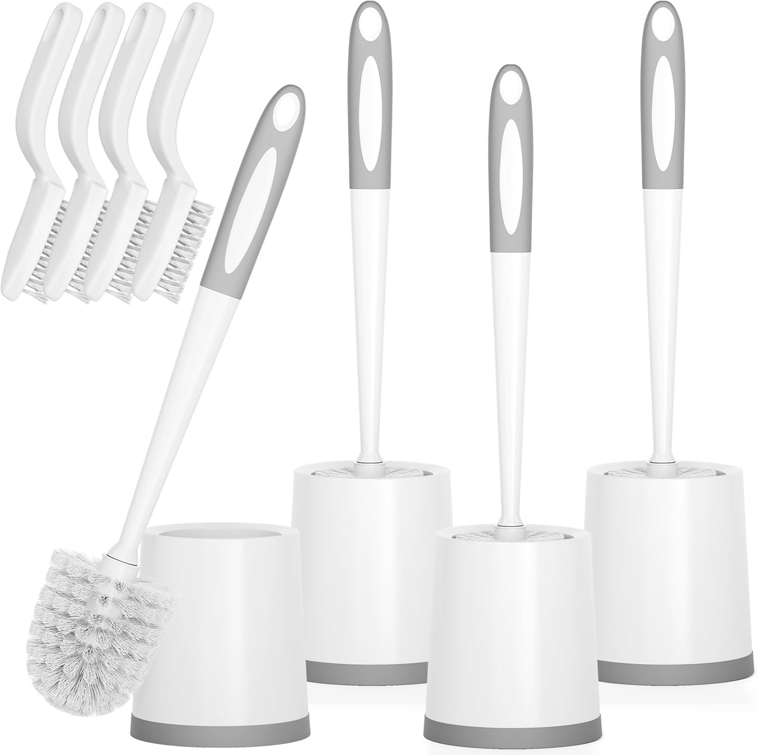 Holaloha 4-Piece Toilet Brush Set with Holder
