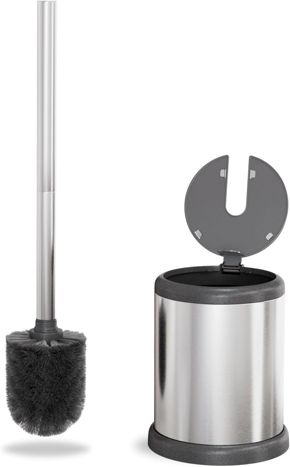 ToiletTree Chrome Toilet Brush with Lid and Holder