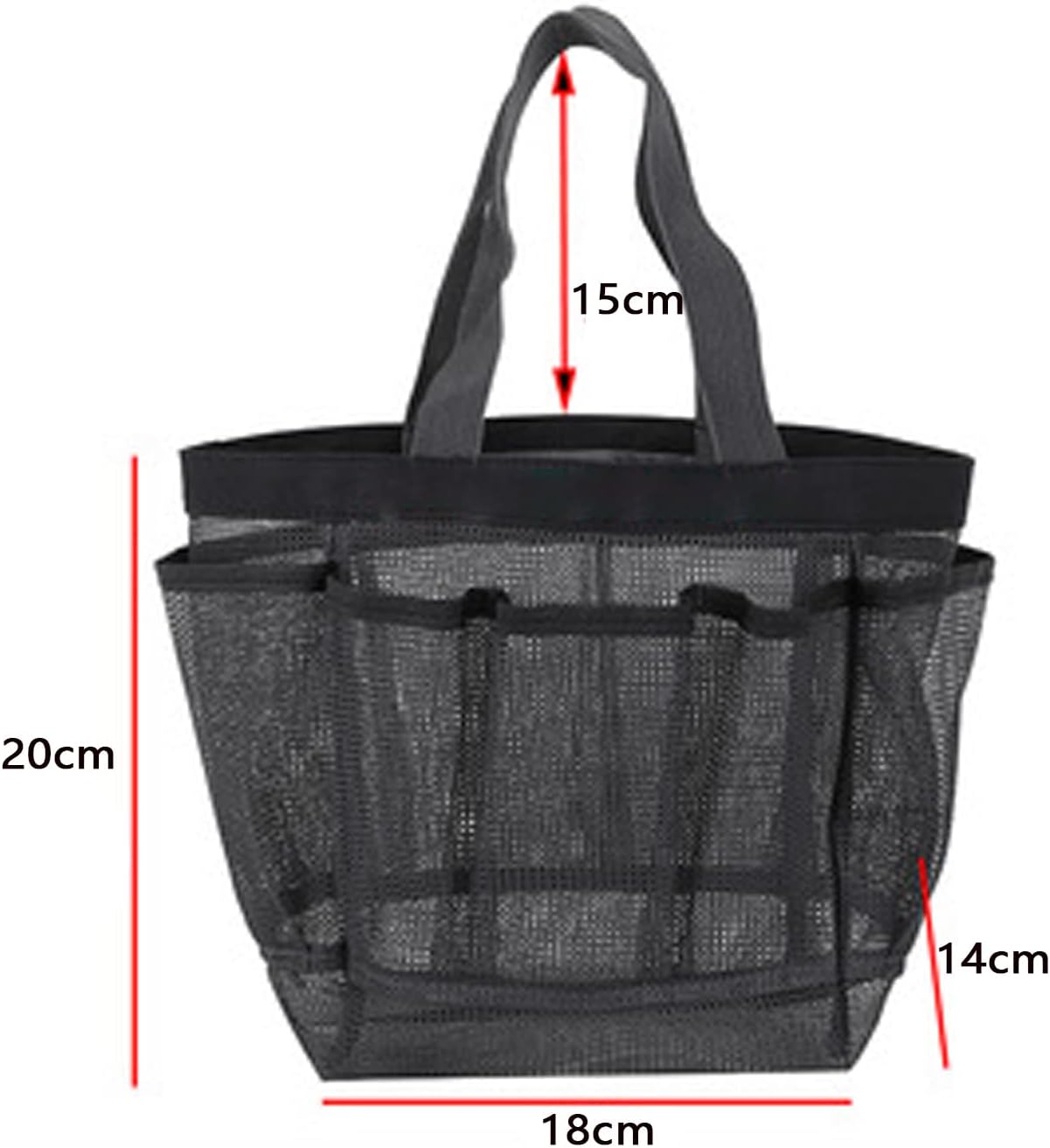 Mesh Shower Caddy Basket with Handle - Black