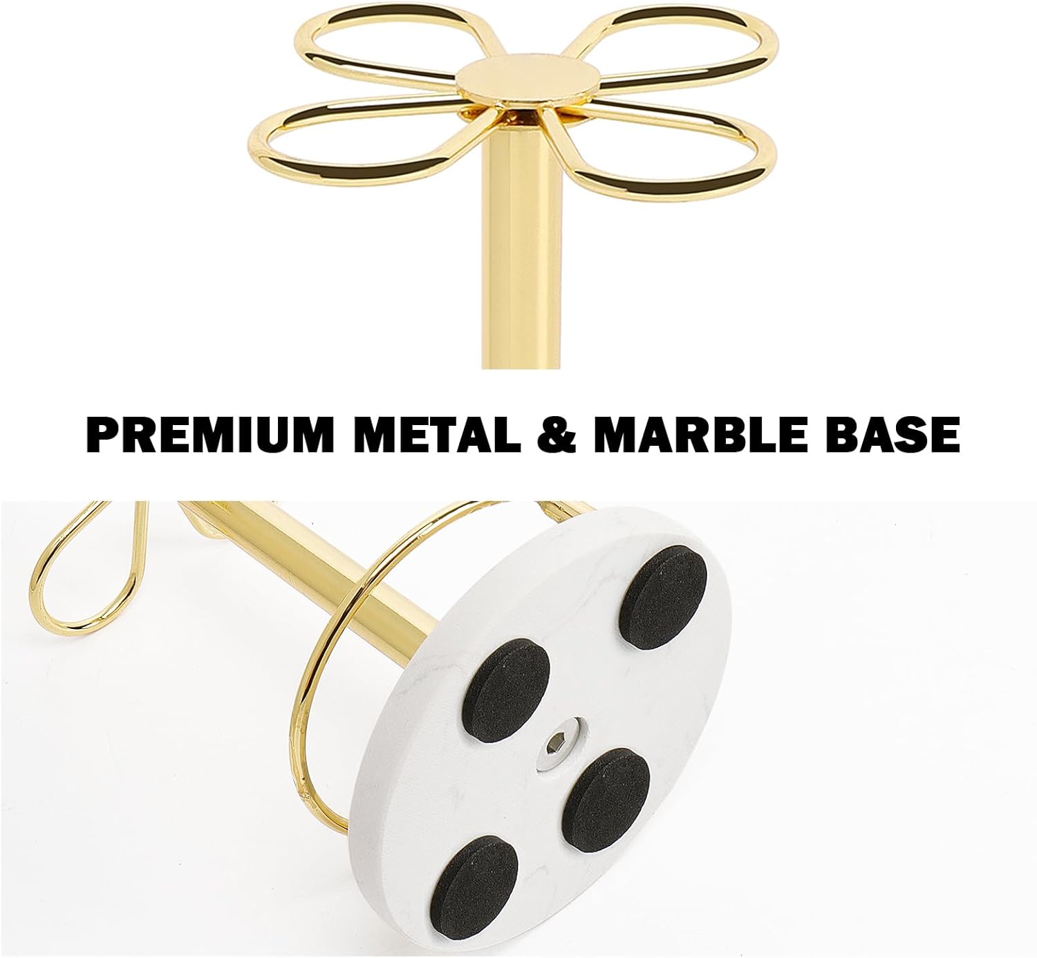 HarJue Gold Toothbrush Holder with Marble Base