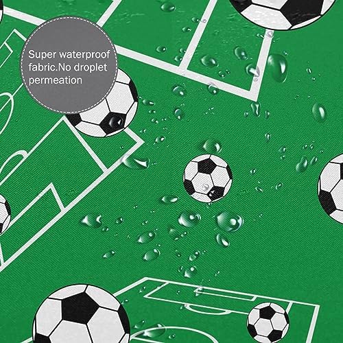 Shower Curtain 72x72 Inches Soccer Ball Design Green