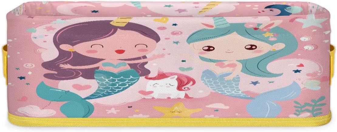 Tablerazzi Cute Cartoon Mermaid Toilet Paper Basket with Handle