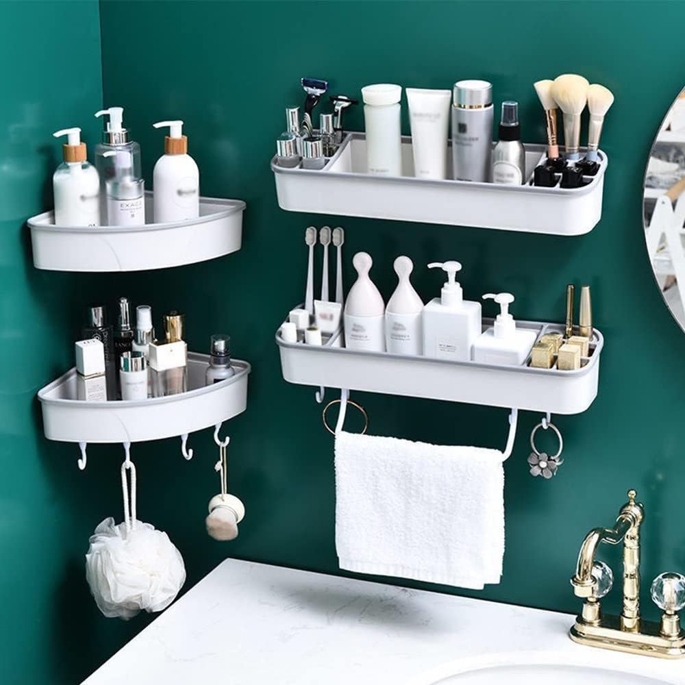 BAHELS Corner Shower Caddy with Hook and Drainage